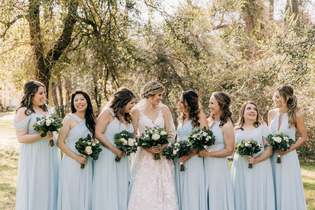 light blue bridesmaid dresses