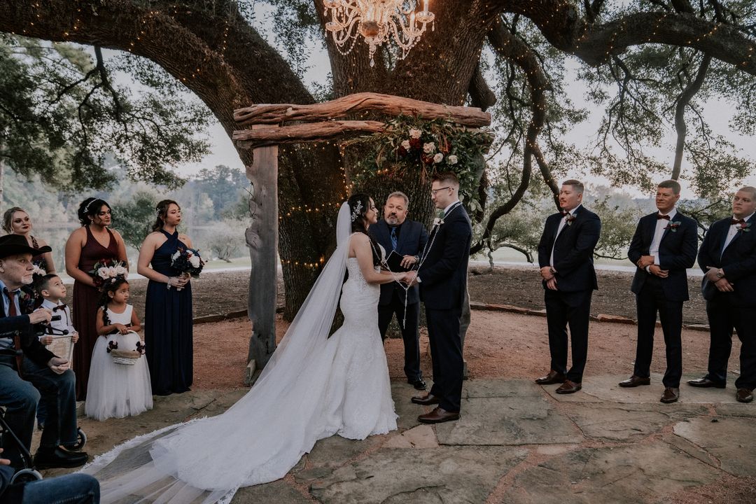 wedding ceremony at Pine Lake Ranch