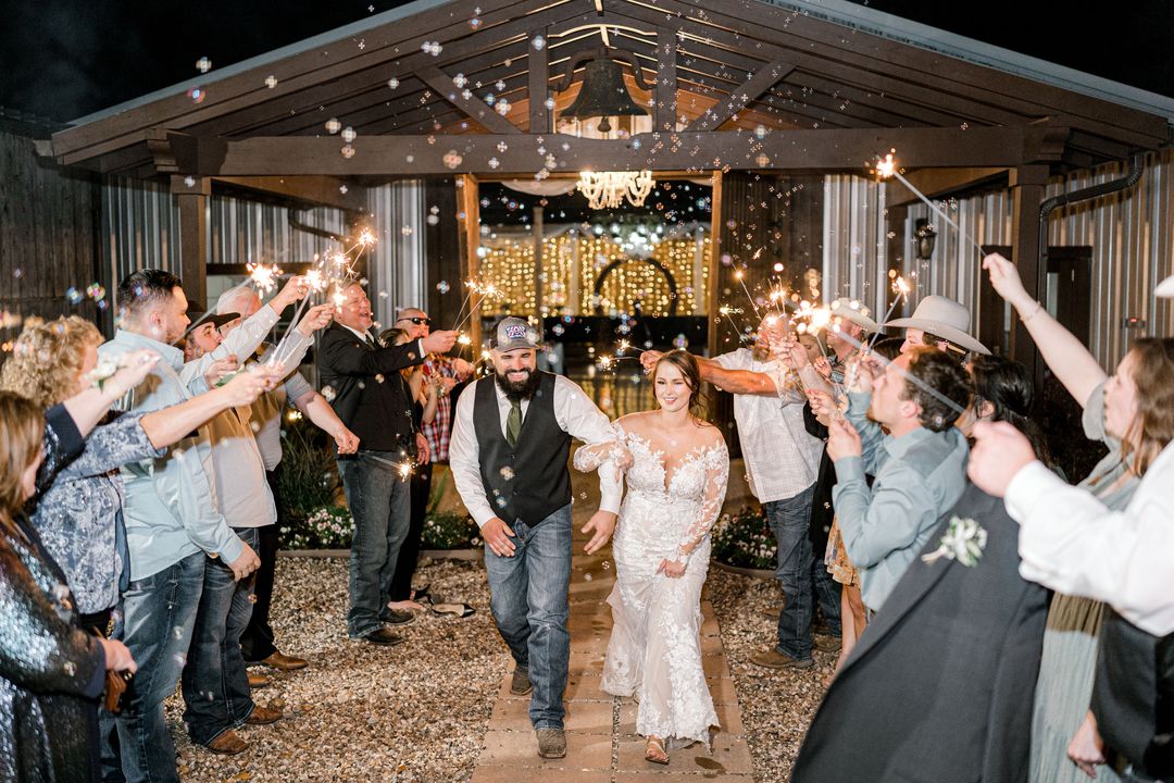 sparkler barn wedding exit