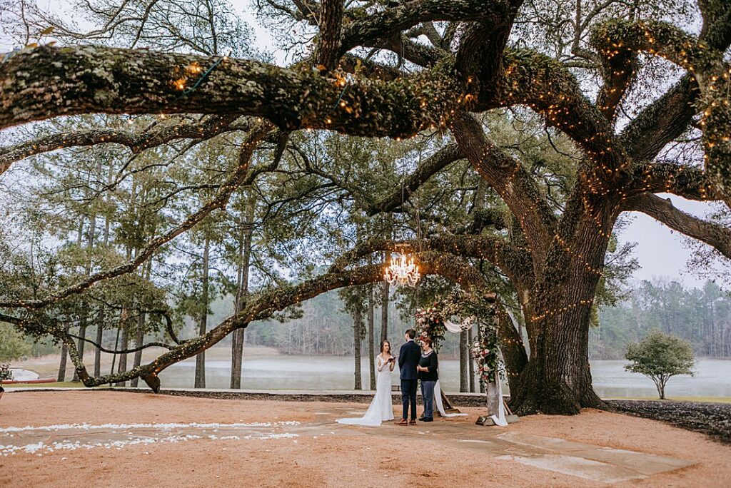 intimate elopement ceremony at pine lake ranch