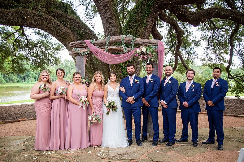 16 navy pink wedding party portraits