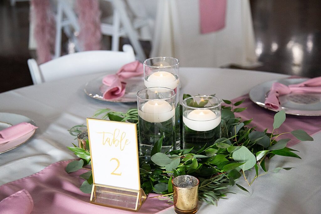 17 gold table number blush pink runner
