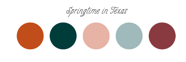 pinelake ranch spring wedding colors texas pride palette