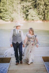 Top 100 Houston Sites for Engagement Photos 10 Bride and groom at lakefront wedding near Houston