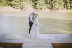 Western wedding with outdoor wedding ceremony near Houston